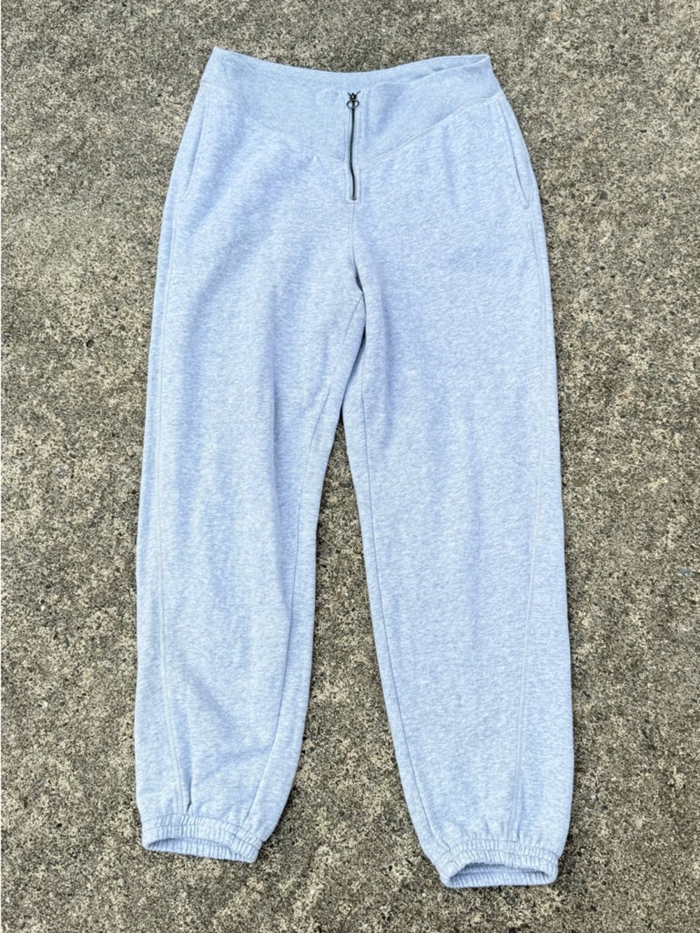 Aerie Fleece "Corset" High-Waisted Joggers - Heather Grey Size L